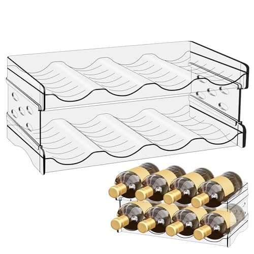 GOEDCH Kühlschrank Organizer Flaschen: 8 Flaschen Stapelbarer Flaschenhalter, Weinflaschen Halter, Weinflaschenhalter Kunststoff, Dosenregal, Transparenter Wasserflaschenhalter für Schrank, Büro GOEDCH Kühlschrank Organizer Flaschen: 8 Flaschen Stapelbarer Flaschenhalter, Weinflaschen Halter, Weinflaschenhalter Kunststoff, Dosenregal, Transparenter Wasserflaschenhalter für Schrank, Büro von GOEDCH