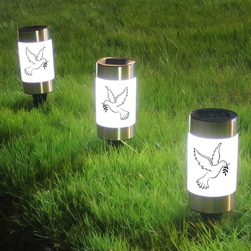 GOEDCH LED Solar Grablicht: 3 Stück LED Weiß Grablicht mit Aufkleber Friedenstaube, Erdspieß Grableuchte für Outdoor, Wasserdichte Flammenlose Grabkerzen mit Aufkleber Taube zum Gedenken GOEDCH LED Solar Grablicht: 3 Stück LED Weiß Grablicht mit Aufkleber Friedenstaube, Erdspieß Grableuchte für Outdoor, Wasserdichte Flammenlose Grabkerzen mit Aufkleber Taube zum Gedenken von GOEDCH