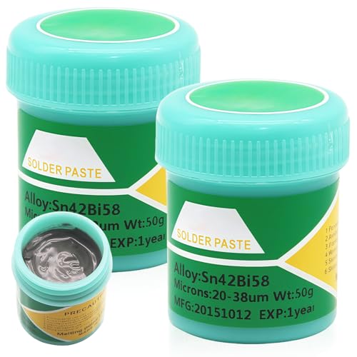 GOEDCH Sn42 Bi58 Spritzenlötpaste Flussmittel: 2 Stück Bleifreies Lötpaste, Niedrige Temperatur 138 Grad, Lötpaste Flussmittel, Flussmittel Löten für BGA SMT Lötzinn (1.05oz/30g) von GOEDCH