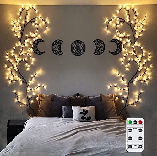 GOESWELL Luminous Willow Vine Wall Decoration Lights,144LEDs Indoor Tree Vine Decorative Lights mit Fernbedienung on/Off Dimmer,Suitable for Festival Ornament Create a Romantic Atmosphere von GOESWELL