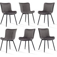 Elegante Esszimmerstühle mit ergonomischem Design und sanften Kurven, Komfort trifft auf unaufdringlichen Luxus - 6er Set - Dunkelgrau - Goeurvant Elegante Esszimmerstühle mit ergonomischem Design und sanften Kurven, Komfort trifft auf unaufdringlichen Luxus - 6er Set - Dunkelgrau - Goeurvant von GOEURVANT
