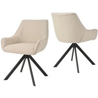 Goeurvant 360° drehbarer Sessel mit geschwungener Rückenlehne und weichem Kissen, perfekte Kombination aus Stil und Komfort - 2er Set - Beige Goeurvant 360° drehbarer Sessel mit geschwungener Rückenlehne und weichem Kissen, perfekte Kombination aus Stil und Komfort - 2er Set - Beige von GOEURVANT