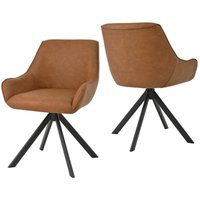 Goeurvant 360° drehbarer Sessel mit geschwungener Rückenlehne und weichem Kissen, perfekte Kombination aus Stil und Komfort - 2er Set - Braun Goeurvant 360° drehbarer Sessel mit geschwungener Rückenlehne und weichem Kissen, perfekte Kombination aus Stil und Komfort - 2er Set - Braun von GOEURVANT