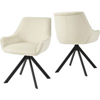 Goeurvant 360° drehbarer Sessel mit geschwungener Rückenlehne und weichem Kissen, perfekte Kombination aus Stil und Komfort - 2er Set - Cremeweiß Goeurvant 360° drehbarer Sessel mit geschwungener Rückenlehne und weichem Kissen, perfekte Kombination aus Stil und Komfort - 2er Set - Cremeweiß von GOEURVANT