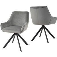 Goeurvant 360° drehbarer Sessel mit geschwungener Rückenlehne und weichem Kissen, perfekte Kombination aus Stil und Komfort - 2er Set - Grau Goeurvant 360° drehbarer Sessel mit geschwungener Rückenlehne und weichem Kissen, perfekte Kombination aus Stil und Komfort - 2er Set - Grau von GOEURVANT