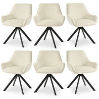 Goeurvant 360° drehbarer Sessel mit geschwungener Rückenlehne und weichem Kissen, perfekte Kombination aus Stil und Komfort - 6er Set - Cremeweiß Goeurvant 360° drehbarer Sessel mit geschwungener Rückenlehne und weichem Kissen, perfekte Kombination aus Stil und Komfort - 6er Set - Cremeweiß von GOEURVANT