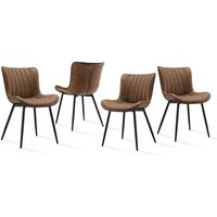 Goeurvant Elegante Esszimmerstühle mit ergonomischem Design und sanften Kurven, Komfort trifft auf unaufdringlichen Luxus - 4er Set - Braun Goeurvant Elegante Esszimmerstühle mit ergonomischem Design und sanften Kurven, Komfort trifft auf unaufdringlichen Luxus - 4er Set - Braun von GOEURVANT