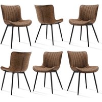 Goeurvant Elegante Esszimmerstühle mit ergonomischem Design und sanften Kurven, Komfort trifft auf unaufdringlichen Luxus - 6er Set - Braun Goeurvant Elegante Esszimmerstühle mit ergonomischem Design und sanften Kurven, Komfort trifft auf unaufdringlichen Luxus - 6er Set - Braun von GOEURVANT