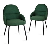 Goeurvant Esszimmerstühle im minimalistischen skandinavischen Stil, mit optimaler Rückenstütze und stabilem Holzgestell - 2er Set - Grasgrün Goeurvant Esszimmerstühle im minimalistischen skandinavischen Stil, mit optimaler Rückenstütze und stabilem Holzgestell - 2er Set - Grasgrün von GOEURVANT