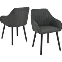 Goeurvant Minimalistische Esszimmerstühle mit bequemer Rückenstütze, ergonomischen Armlehnen und stabilen Holzbeinen - 2er Set – Anthrazit Goeurvant Minimalistische Esszimmerstühle mit bequemer Rückenstütze, ergonomischen Armlehnen und stabilen Holzbeinen - 2er Set – Anthrazit von GOEURVANT
