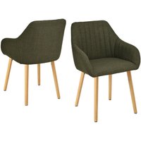 Goeurvant Minimalistische Esszimmerstühle mit bequemer Rückenstütze, ergonomischen Armlehnen und stabilen Holzbeinen - 2er Set – Grün Goeurvant Minimalistische Esszimmerstühle mit bequemer Rückenstütze, ergonomischen Armlehnen und stabilen Holzbeinen - 2er Set – Grün von GOEURVANT