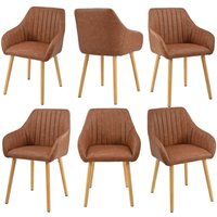 Goeurvant Minimalistische Esszimmerstühle mit bequemer Rückenstütze, ergonomischen Armlehnen und stabilen Holzbeinen - 6er Set – Braun Goeurvant Minimalistische Esszimmerstühle mit bequemer Rückenstütze, ergonomischen Armlehnen und stabilen Holzbeinen - 6er Set – Braun von GOEURVANT