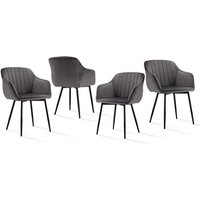 Goeurvant Minimalistische Esszimmerstühle mit breiter Sitzfläche und ergonomischen Armlehnen, Kombination aus Komfort und Eleganz - 4er Set Goeurvant Minimalistische Esszimmerstühle mit breiter Sitzfläche und ergonomischen Armlehnen, Kombination aus Komfort und Eleganz - 4er Set von GOEURVANT