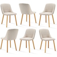 Moderne Esszimmerstühle mit dicker Sitzpolsterung, ergonomischer Rückenlehne und Holzbeinen, Stil und Komfort in einem - 6er Set - Beige - Goeurvant Moderne Esszimmerstühle mit dicker Sitzpolsterung, ergonomischer Rückenlehne und Holzbeinen, Stil und Komfort in einem - 6er Set - Beige - Goeurvant von GOEURVANT