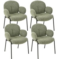 Goeurvant Moderne Esszimmerstühle mit verstellbaren Füßen, skandinavischer Stil, ideal für Esszimmer, Wohnzimmer oder Büro - 4er Set - Grün Goeurvant Moderne Esszimmerstühle mit verstellbaren Füßen, skandinavischer Stil, ideal für Esszimmer, Wohnzimmer oder Büro - 4er Set - Grün von GOEURVANT