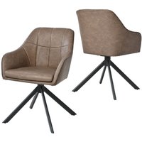 Goeurvant Moderner Esszimmerstühle mit dicker Doppelsitzpolsterung, breiter Rückenlehne und ergonomischen Armlehnen - 2er Set - Dunkelbraun Goeurvant Moderner Esszimmerstühle mit dicker Doppelsitzpolsterung, breiter Rückenlehne und ergonomischen Armlehnen - 2er Set - Dunkelbraun von GOEURVANT