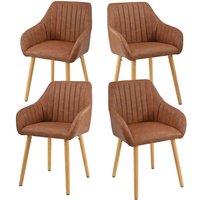 Goeurvant Minimalistische Esszimmerstühle mit bequemer Rückenstütze, ergonomischen Armlehnen und stabilen Holzbeinen - 4er Set – Braun Goeurvant Minimalistische Esszimmerstühle mit bequemer Rückenstütze, ergonomischen Armlehnen und stabilen Holzbeinen - 4er Set – Braun von GOEURVANT