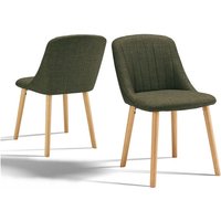Moderne Esszimmerstühle mit dicker Sitzpolsterung, ergonomischer Rückenlehne und Holzbeinen, Stil und Komfort in einem - 2er Set - Grasgrün Moderne Esszimmerstühle mit dicker Sitzpolsterung, ergonomischer Rückenlehne und Holzbeinen, Stil und Komfort in einem - 2er Set - Grasgrün von GOEURVANT
