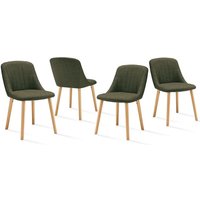 Moderne Esszimmerstühle mit dicker Sitzpolsterung, ergonomischer Rückenlehne und Holzbeinen, Stil und Komfort in einem - 4er Set - Grasgrün Moderne Esszimmerstühle mit dicker Sitzpolsterung, ergonomischer Rückenlehne und Holzbeinen, Stil und Komfort in einem - 4er Set - Grasgrün von GOEURVANT