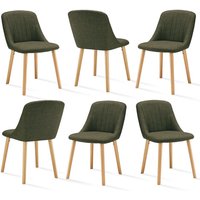 Moderne Esszimmerstühle mit dicker Sitzpolsterung, ergonomischer Rückenlehne und Holzbeinen, Stil und Komfort in einem - 6er Set - Grasgrün Moderne Esszimmerstühle mit dicker Sitzpolsterung, ergonomischer Rückenlehne und Holzbeinen, Stil und Komfort in einem - 6er Set - Grasgrün von GOEURVANT