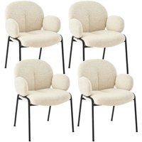 Moderne Esszimmerstühle mit verstellbaren Füßen, skandinavischer Stil, ideal für Esszimmer, Wohnzimmer oder Büro - 4er Set - Beige - Goeurvant Moderne Esszimmerstühle mit verstellbaren Füßen, skandinavischer Stil, ideal für Esszimmer, Wohnzimmer oder Büro - 4er Set - Beige - Goeurvant von GOEURVANT