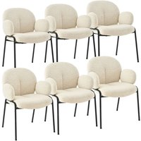 Moderne Esszimmerstühle mit verstellbaren Füßen, skandinavischer Stil, ideal für Esszimmer, Wohnzimmer oder Büro - 6er Set - Beige - Goeurvant Moderne Esszimmerstühle mit verstellbaren Füßen, skandinavischer Stil, ideal für Esszimmer, Wohnzimmer oder Büro - 6er Set - Beige - Goeurvant von GOEURVANT