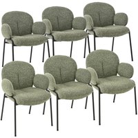 Moderne Esszimmerstühle mit verstellbaren Füßen, skandinavischer Stil, ideal für Esszimmer, Wohnzimmer oder Büro - 6er Set - Grün - Goeurvant Moderne Esszimmerstühle mit verstellbaren Füßen, skandinavischer Stil, ideal für Esszimmer, Wohnzimmer oder Büro - 6er Set - Grün - Goeurvant von GOEURVANT