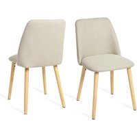 Moderne Minimalistische Esszimmerstühle mit Atmungsaktivem Bezug und Massivholzbeinen - 2er Set - Beige - Goeurvant von GOEURVANT