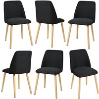 Moderne Minimalistische Esszimmerstühle mit Atmungsaktivem Bezug und Massivholzbeinen - 6er Set - Schwarz - Goeurvant Moderne Minimalistische Esszimmerstühle mit Atmungsaktivem Bezug und Massivholzbeinen - 6er Set - Schwarz - Goeurvant von GOEURVANT