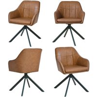 Moderner Esszimmerstühle mit dicker Doppelsitzpolsterung, breiter Rückenlehne und ergonomischen Armlehnen - 4er Set - Braun - Goeurvant Moderner Esszimmerstühle mit dicker Doppelsitzpolsterung, breiter Rückenlehne und ergonomischen Armlehnen - 4er Set - Braun - Goeurvant von GOEURVANT