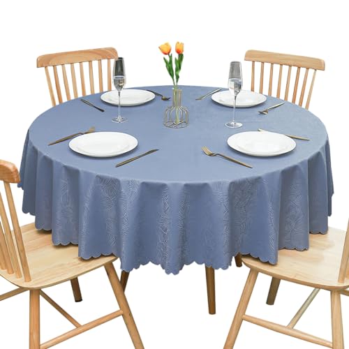 GOEXCPL Fleckabweisende runde Tischdecke,Wasserdicht Tischdecke,Leicht zu reinigen, Hellblau-SZ Durchmesser 180 cm von GOEXCPL