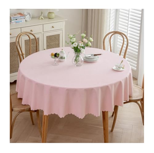 GOEXCPL Fleckabweisende runde Tischdecke,Wasserdicht beschichtete Tischdecke,Leicht zu reinigen, Pink Durchmesser 120 cm GOEXCPL Fleckabweisende runde Tischdecke,Wasserdicht beschichtete Tischdecke,Leicht zu reinigen, Pink Durchmesser 120 cm von GOEXCPL