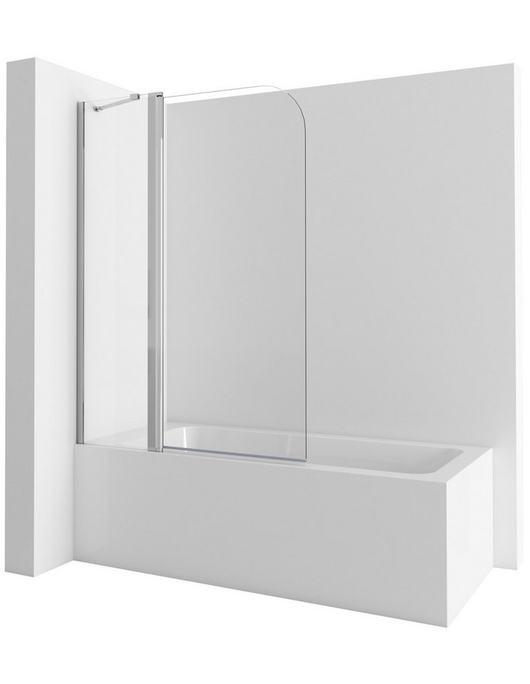 GOEZES Duschwand für Badewanne 100x140 90x140 Badewannenaufsatz 2 teilig faltbar, 5mm Sicherheitsglas, (Badewannenfaltwand Faltwand), mit Stabilisator von GOEZES