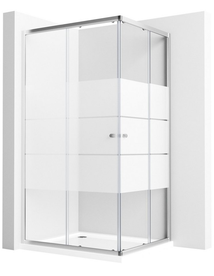 GOEZES Eckdusche 90x90 90x75 80x80 75x75 H:185cm Duschkabine Schwarz Chrom Milchglas, BxT: 75x75 cm, 5mm Sicherheitsglas, Schiebetür Gestreift, mit 16 Türrollen, Alurahmen, Aluprofile, Magnetdichtleisten GOEZES Eckdusche 90x90 90x75 80x80 75x75 H:185cm Duschkabine Schwarz Chrom Milchglas, BxT: 75x75 cm, 5mm Sicherheitsglas, Schiebetür Gestreift, mit 16 Türrollen, Alurahmen, Aluprofile, Magnetdichtleisten von GOEZES