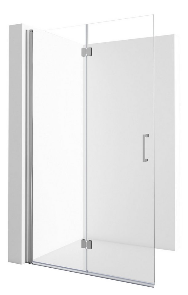 GOEZES Walk-in-Dusche Walk in Duschwand mit falttür Duschabtrennung Glas faltbar, einscheibensicherheitsglas mit NANO, (Duschtrennwand, B:65,7-116,7cm, H:195cm), einfach Reinigung Beschichtung von GOEZES