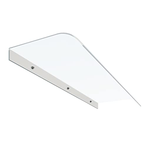 GOFOHIMI Gebogene Türüberdachung, Regenmarkise, Fenster, Gartenüberdachung, Sonnenschutz für Vorder-/Hintertür, Regenschutz für Terrasse, Veranda, 3,5 mm Dickes transparentes Polycarbonat von GOFOHIMI