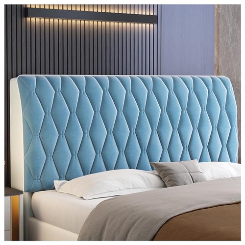 GOFOHIMI Samt Kopfteil Abdeckung für King Size, Queen und Twin Bett - Vollstaubdicht Protektor Slipcover, Blau, 180cm von GOFOHIMI