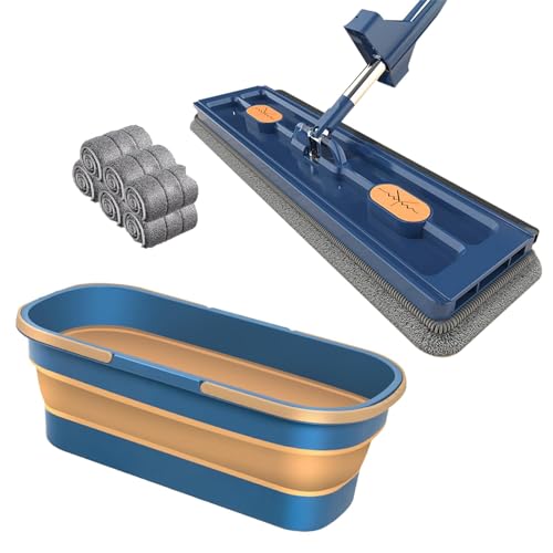 Großer Flacher Mopp, 360 Grad Magic Mop Self Wringing Wall Mop für Flat Floor Cleaning Scraper für die Reinigung von Fenster Mop von GOFOHIMI