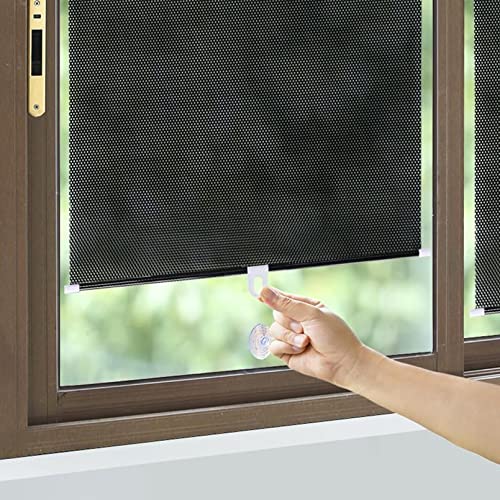 Saugnapf-Fensterschirm, Wärmeisolierung, Verdunkelungsvorhänge, verstellbare Verdunkelungsvorhänge, Sonnenschutz mit Saugnäpfen, Schattennetz, einziehbar, Visier ohne Bohren (W68xL125cm/27x49in) von GOFOHIMI