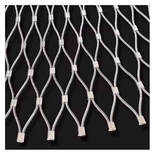04 Edelstahl Seilnetz, Sicherheitsschutz Glatte Oberfläche Ohne Grate Edelstahl Gitter für Garten, Fenster, Treppen Absturzsicherung(2x3m/6.56x9.84ft) von GOFQB