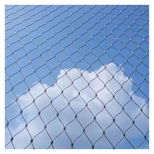 04 Edelstahl-Seilnetz Metallgitter Feinmaschig Maschendraht Gewebte Struktur Langlebig und Robust für Garten, Haus, Balkon, Treppe(3x6m/9.84x19.68ft) von GOFQB