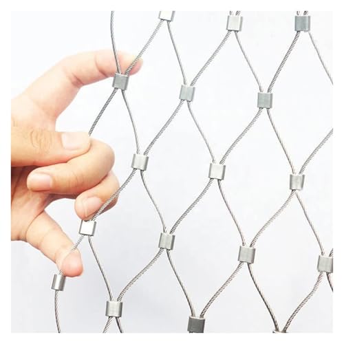Drahtgitter Edelstahl, Gardinen Draht Maschen Draht Glatte Oberfläche Ohne Grate für Balkone, Treppen, Innenhöfe, 2mm, 10cm(2x2m/6.56x6.56ft) von GOFQB