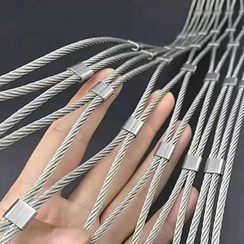 GOFQB 304 Edelstahl Seilnetz Hohe Anpassungsfähigkeit an Umgebung Edelstahl Netz für AußEnbereich, Balkone und Landschaftsgestaltungsbereiche(1x5m/3.28x16.4ft) von GOFQB