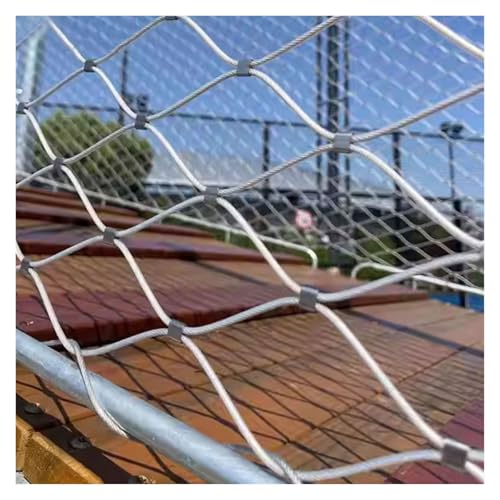 GOFQB Edelstahl Netz Anpassbares Hochfestes Hochzugfestes Wire Mesh Fence Geeignet für BrüCken, Balkone, WohngebäUde, 7cm, 1.5mm(2x9m/6.56x29.52ft) von GOFQB
