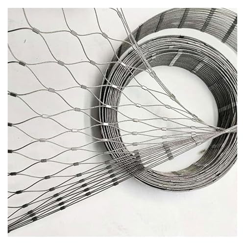 GOFQB Edelstahl Seilnetz, Edelstahl Drahtgeflecht Hohe Lichtdurchlässigkeit Hohe Witterungsbeständigkeit für Dachbodenöffnungen, Innenhöfe, Dachkanten(2x3m/6.56x9.84ft) von GOFQB