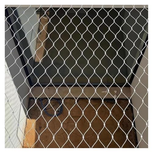 GOFQB Edelstahl Seilnetz, Maschendraht Zaun Individuelle Anpassung Möglich Hohe Zugfestigkeit für Dachbodenöffnungen, Innenhöfe, Dachkanten(5x9m/16.4x29.52ft) von GOFQB