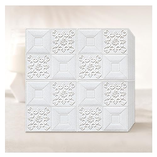 GOFQB Wandfliesen aus 3D-Schaumstoff Selbstklebende Tapete mit künstlicher Struktur Wasserfester Aufkleber 70X77CM für: Badezimmer, Wohnzimmer von GOFQB