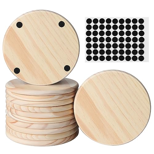 12 Stück 12 cm unlackierte Holzkreise, GOH DODD Holzscheiben Holzscheiben Blanko-Untersetzer Handwerk Holz für DIY Malerei, Holzverbrennung, Lasergravur, Dekoration, Tafelaufsätze, rund von GOH DODD