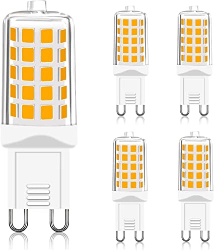 G9 LED Warmweiß Dimmbar, 2700K 230V 4W Ersatz 40w G9 Halogenlampe, 4W T4 Glühbirne G9 LED Leuchtmittel 450Lm Warmweiss für Drinnen und Draußen Schmücken Beleuchtung Kein Flackern Glühlampe 5er von GOHDLAMP