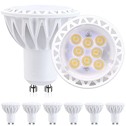 GOHDLAMP 6 Pack GU10 LED Birnen Dimmbar 450LM, 4000K Daylight White GU10 Birne Ersatz Strahler Birne für Track Lighting, 50W Äquivalent LED-Lampen für Küche Wohnzimmer Schlafzimmer von GOHDLAMP